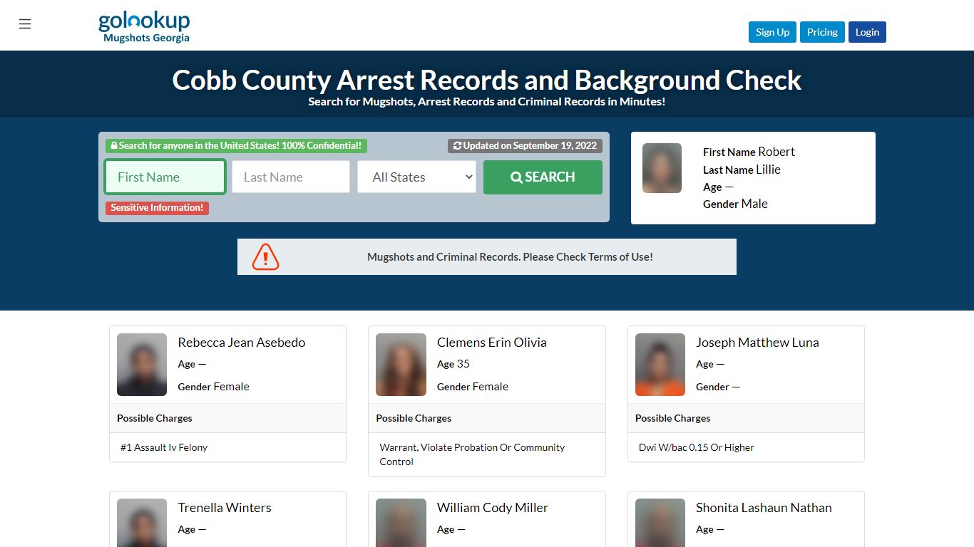 Cobb County Mugshots, Cobb County Arrest Records - GoLookUp